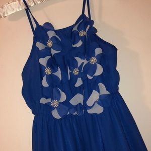 Blue spaghetti strap dress